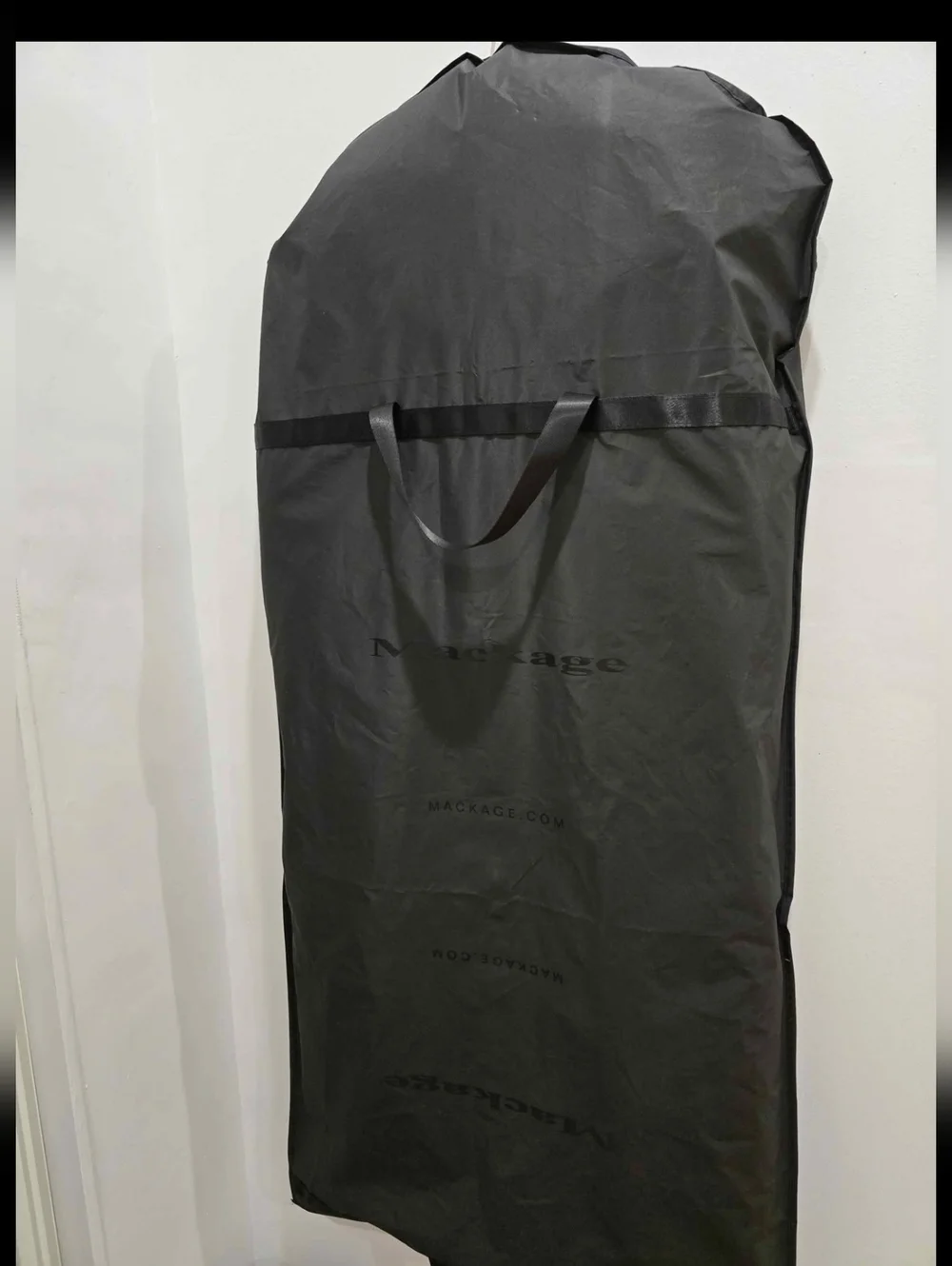 Mackage Long Coat Harley Army Khaki Raccoon Rabbit Down Filled Leather L - Picture 11 of 16